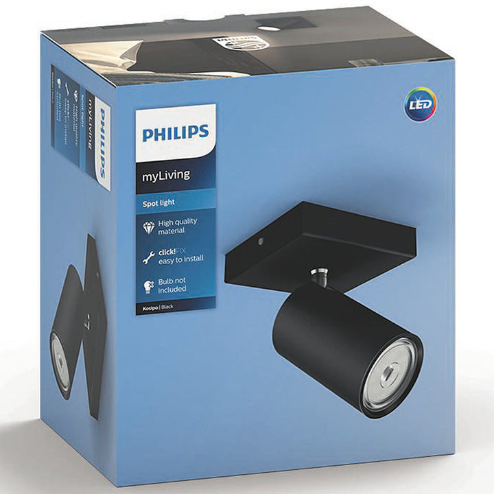 myLiving Kosipo 1 Spot Svart Philips