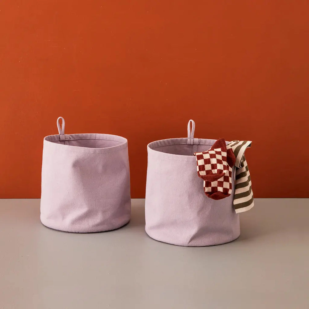 Förvaring textil cylinder 2-pack lila Kids Concept
