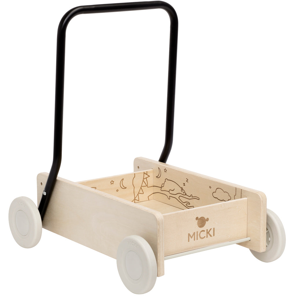 Lära gå vagn trä premium Micki
