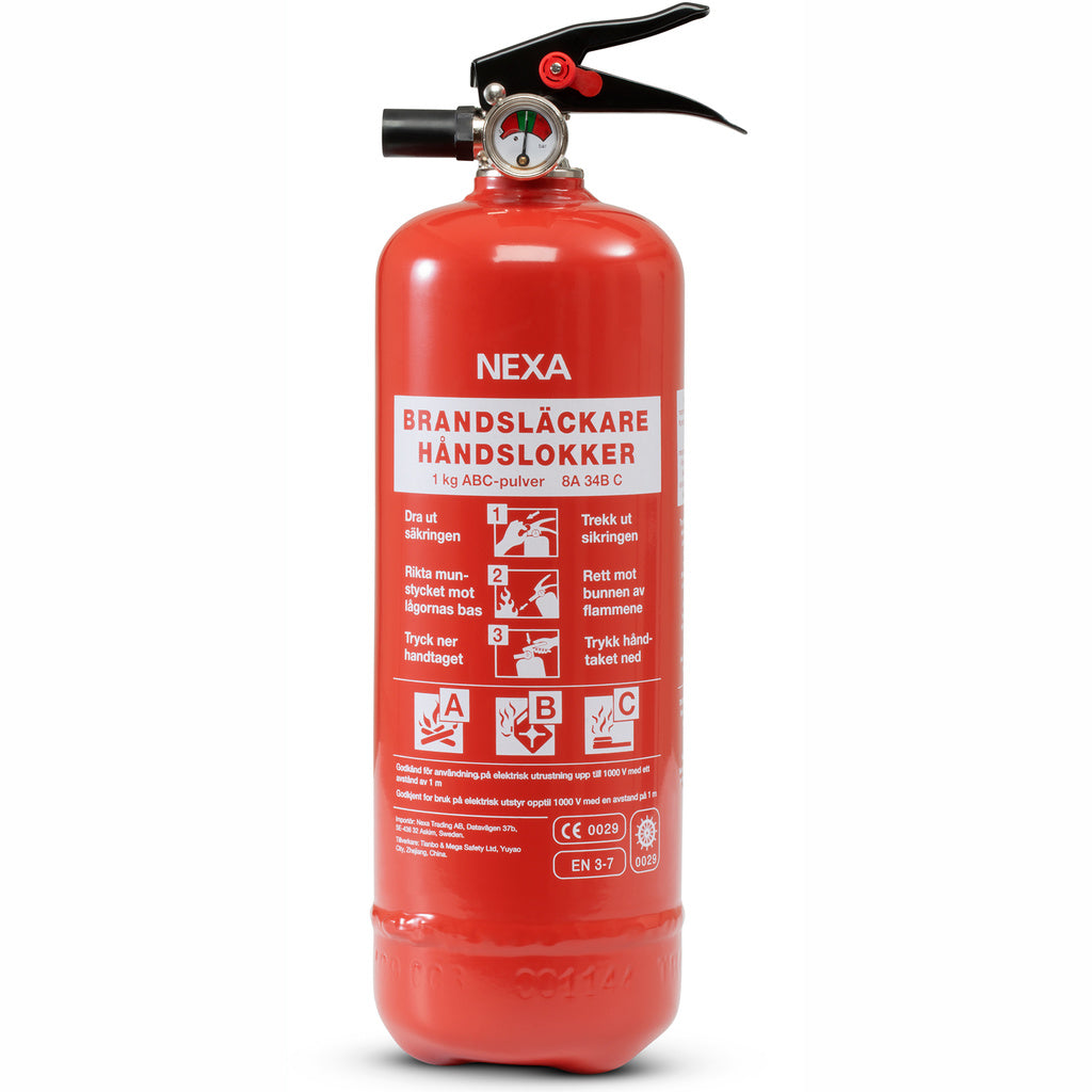 Brandsläckare Röd 1kg 8A Nexa