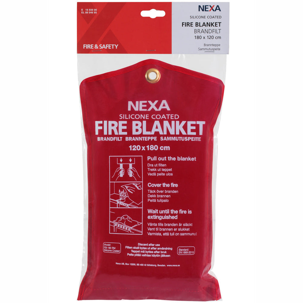 FB-180 RM Brandfilt Silikon Röd 120x180 cm Nexa