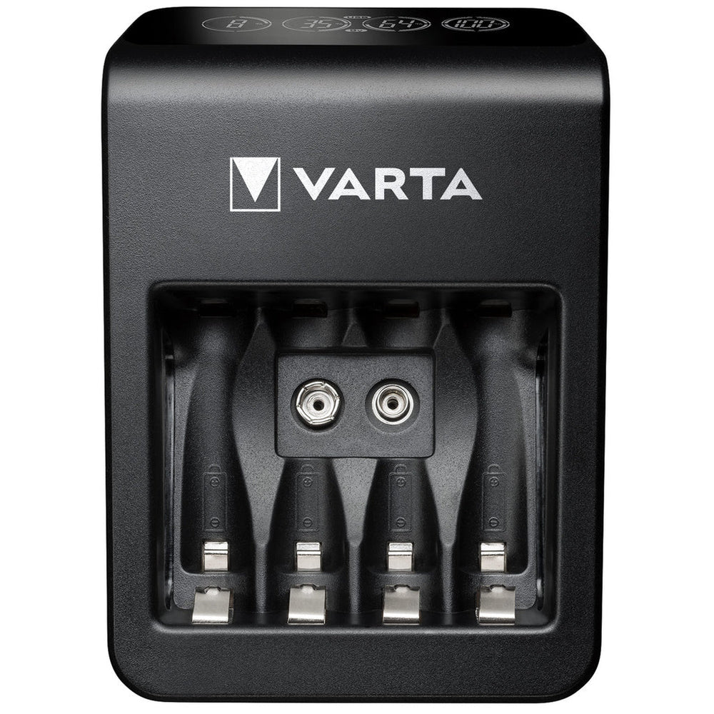 LCD Plug Carger+ AA/AAA/9V + USB inkl 4xAA Varta