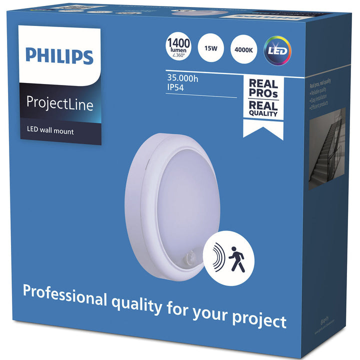 ProjectLine Vägglampa 15W 1400lm IP54 Sensor Philips