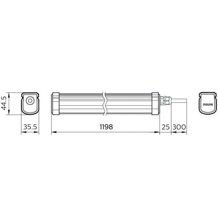ProjectLine Taklampa 120cm 34W 3400lm IP65 Philips