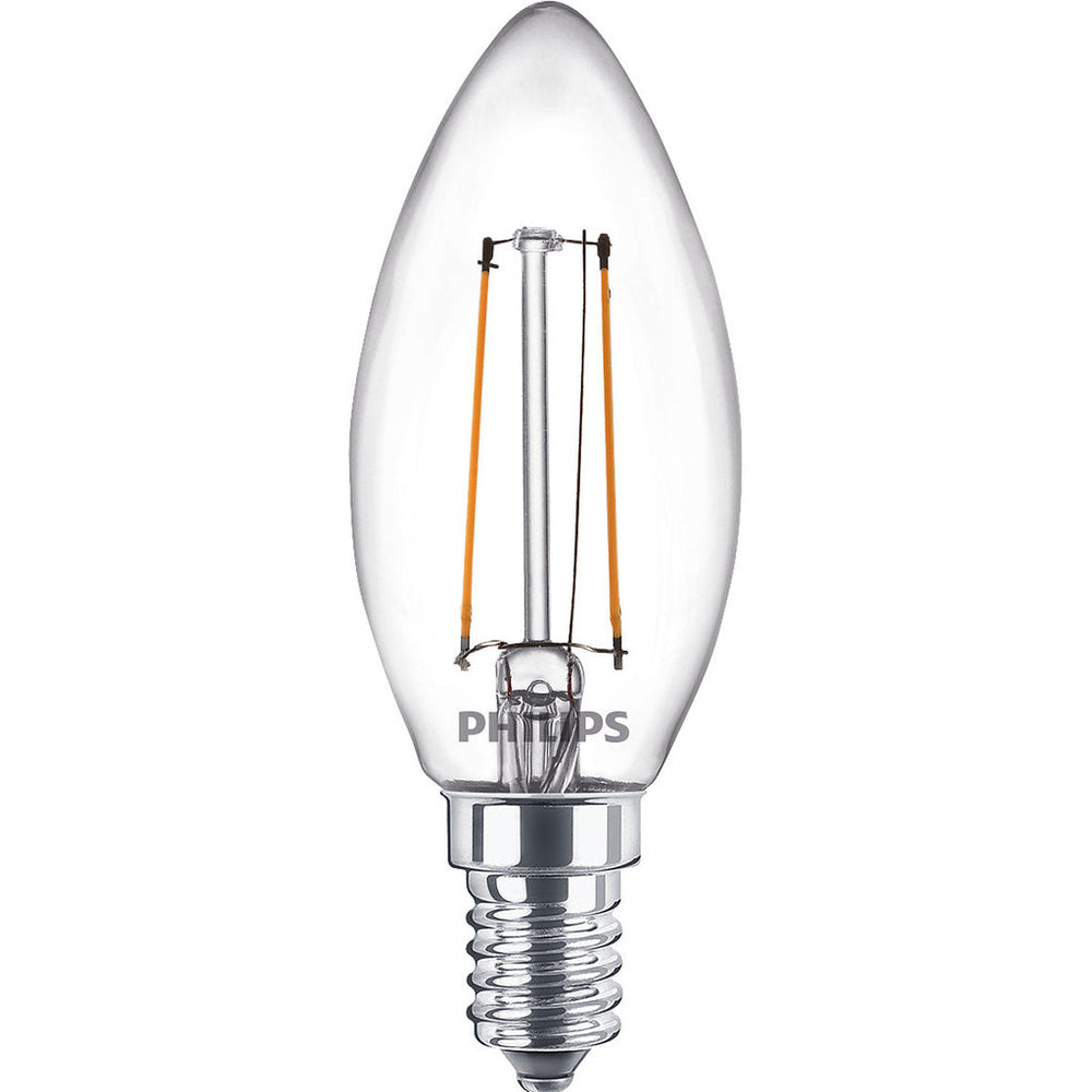 2-pack LED E14 Kron 2W (25W) Klar 250lm Philips