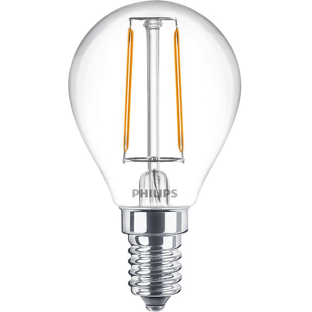 2-pack LED E14 Klot 2W (25W) Klar 250lm Philips