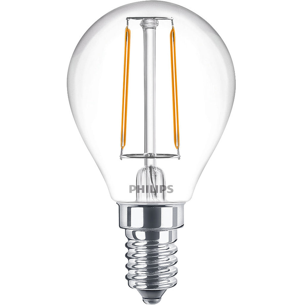 2-pack LED E14 Klot 2W (25W) Klar 250lm Philips
