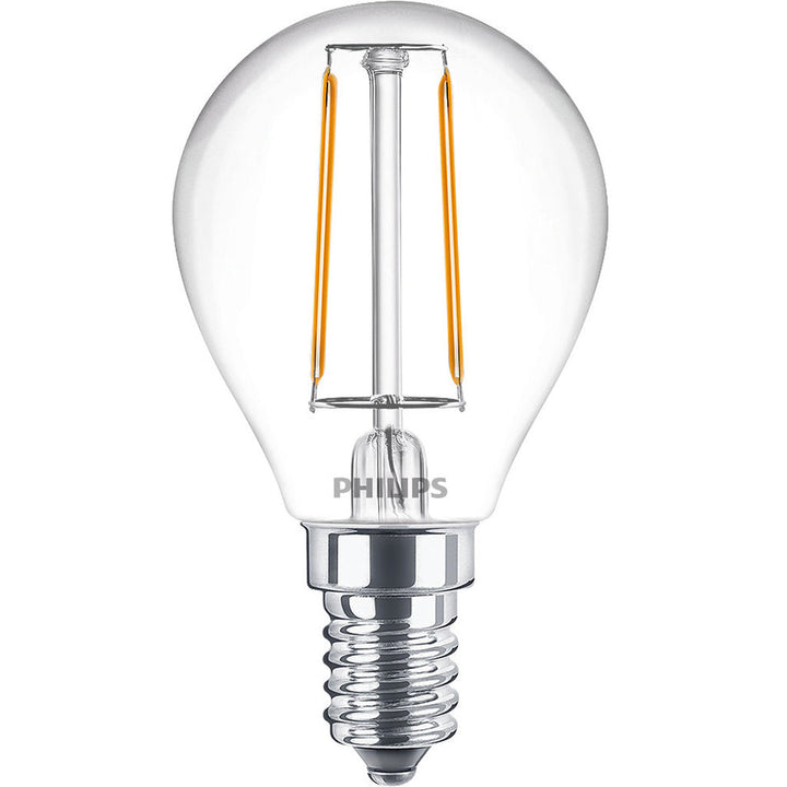 2-pack LED E14 Klot 2W (25W) Klar 250lm Philips