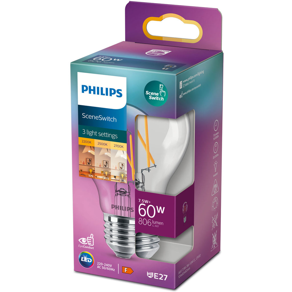 LED SceneSwitch E27 Normal 60-30-16W Klar Philips