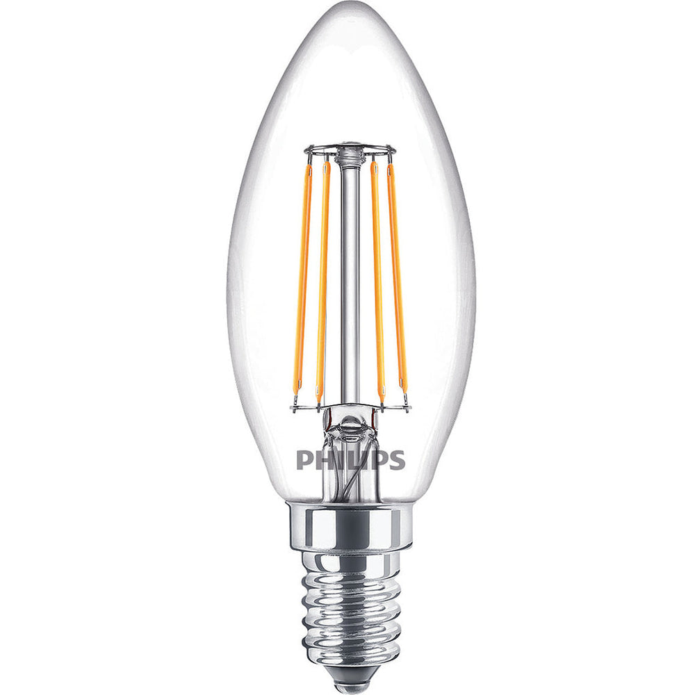 2-pack LED E14 Kron 4,3W (40W) Klar 470lm Philips