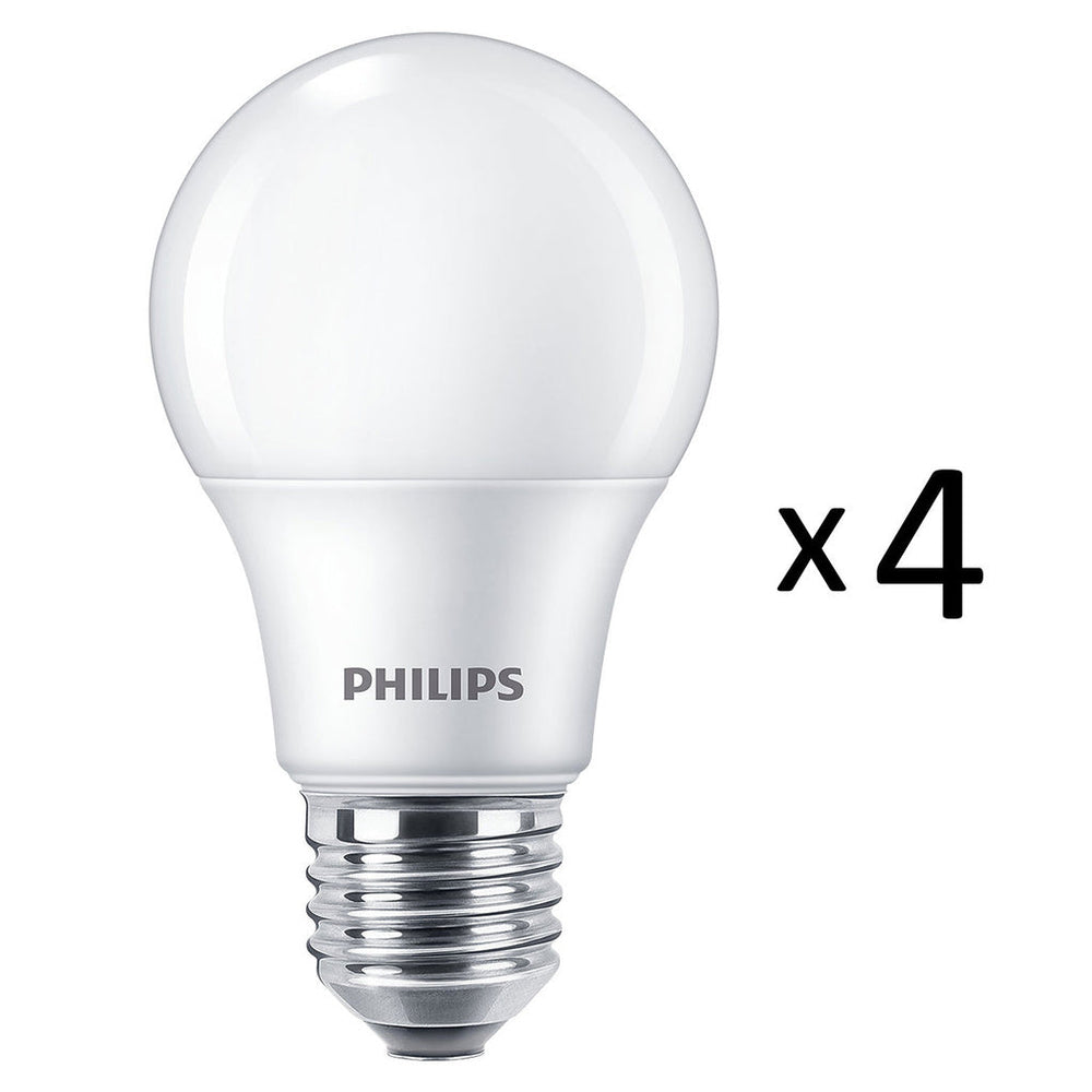 4-pack LED E27 Normal Frost 60W 806lm Philips