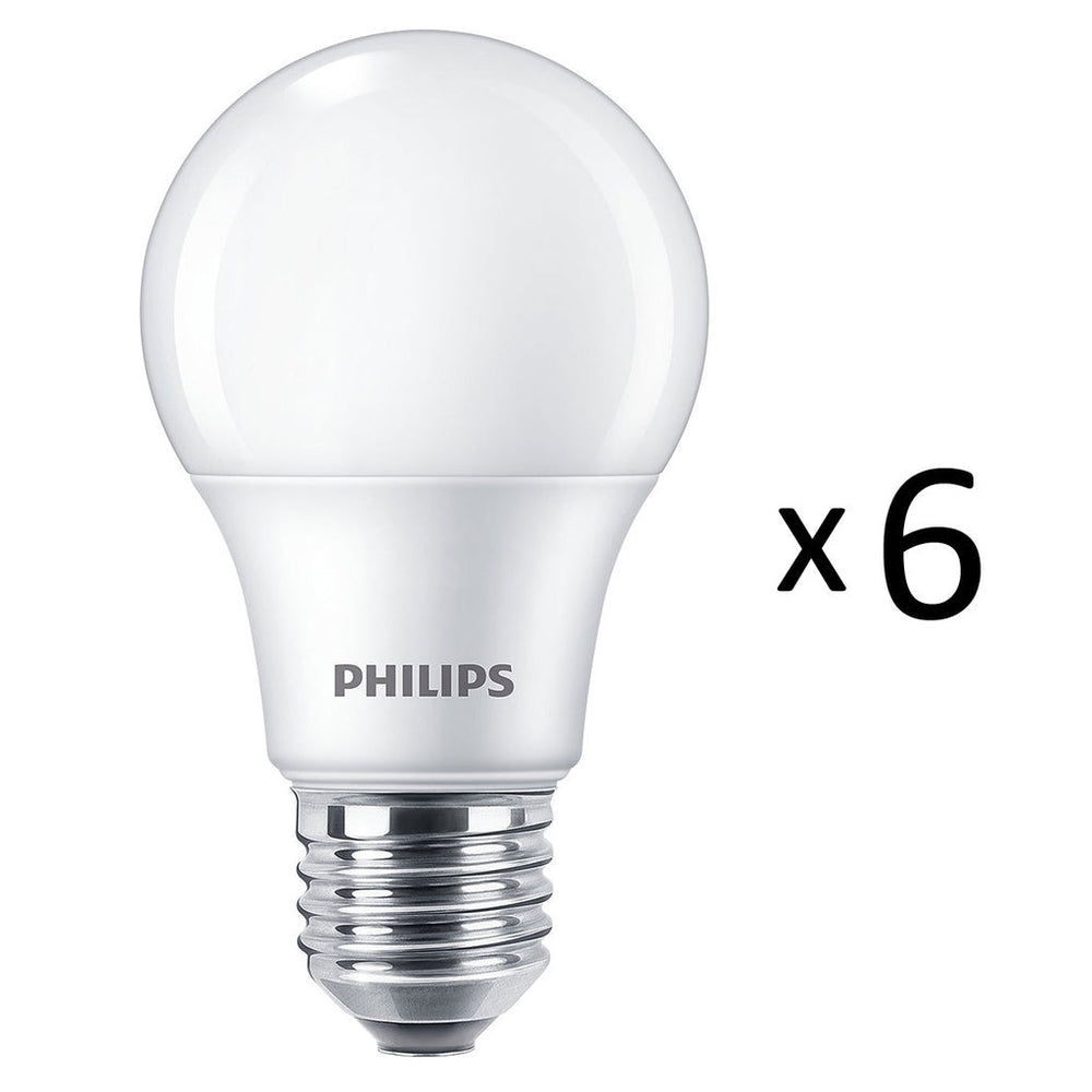 6-pack LED E27 Normal Frost 60W 806lm Philips