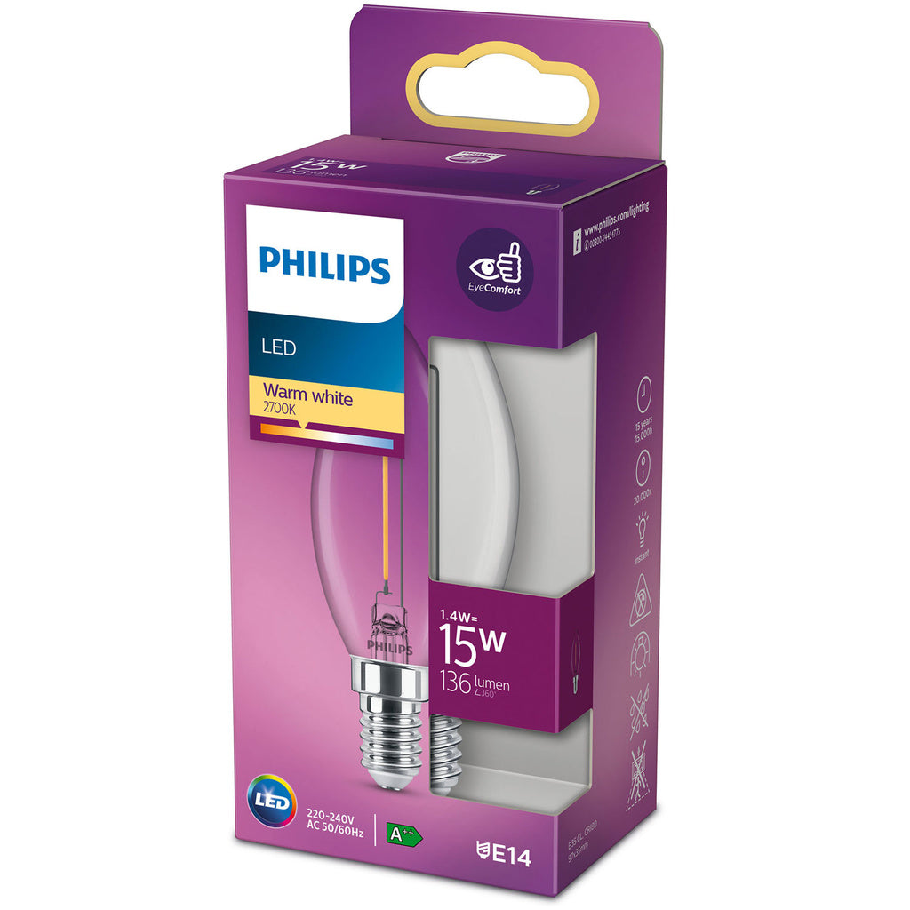 LED E14 Kron 15W Klar 136lm Philips