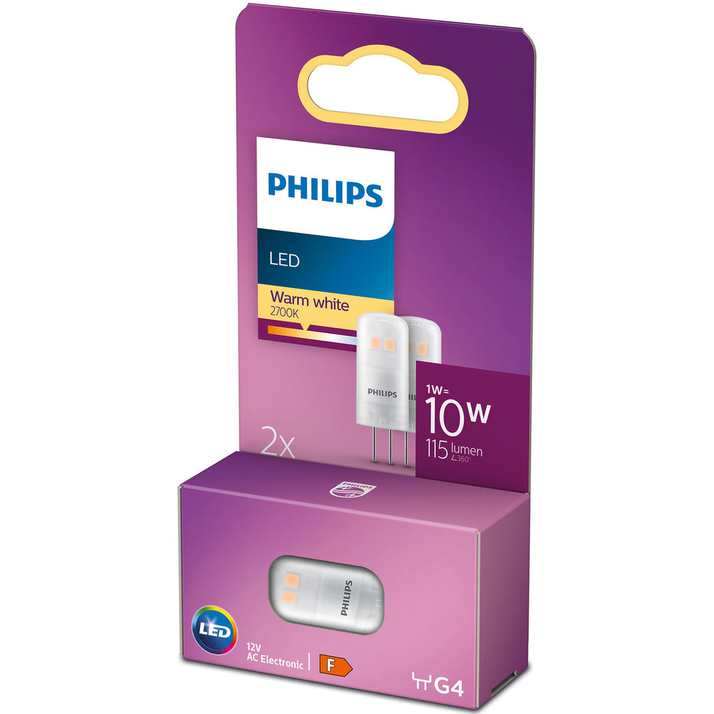 2-pack LED G4 Kapsel 10V 12W 115lm Philips