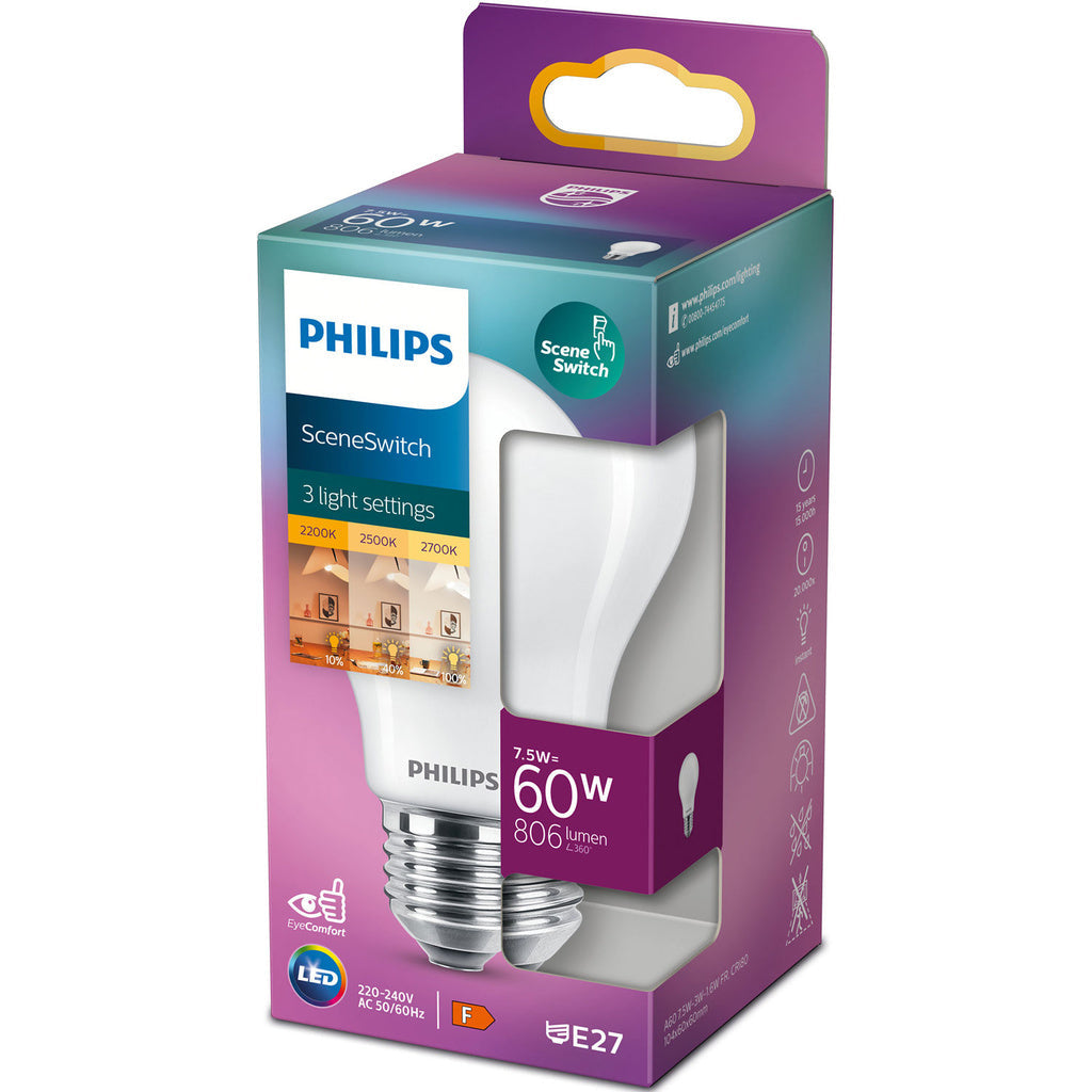 LED SceneSwitch E27 Normal 60-30-16W Frost Philips