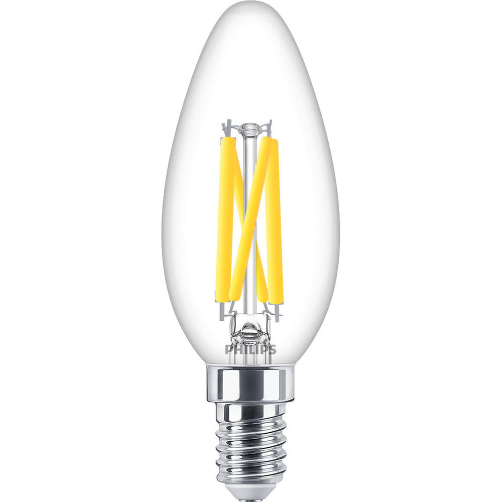 LED E14 Kron 3,4W (40W) Klar Dim WarmGlow 470 Philips