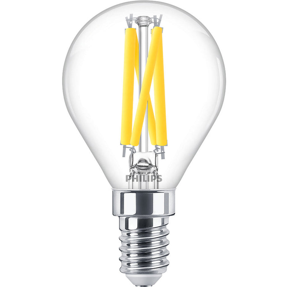 LED E14 Klot 3,4W (40W) Klar Dim WarmGlow 470 Philips