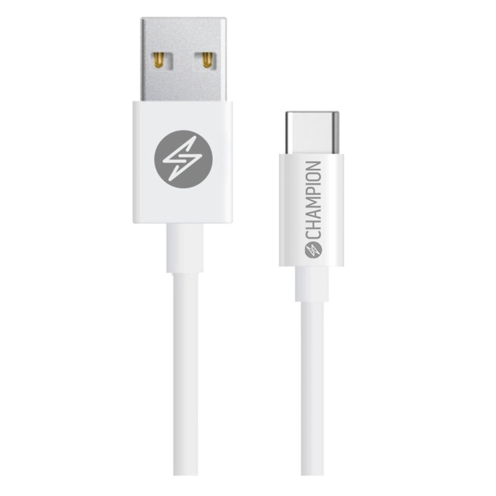 USB-A till USB-C Kabel 3m Vit Champion
