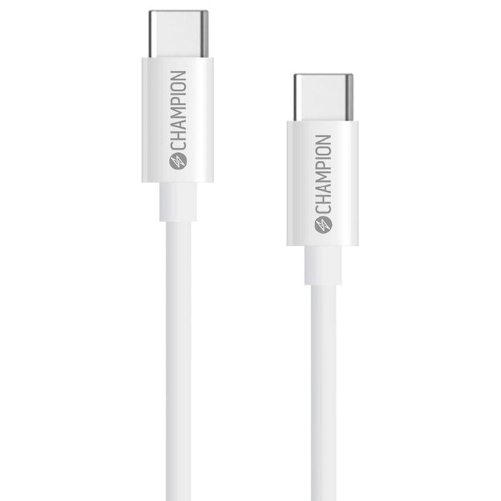 USB-C Kabel 60W 2m Vit Champion