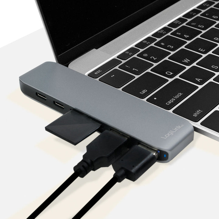 Dual USB-C 7-in1 Hub PD 100W LogiLink