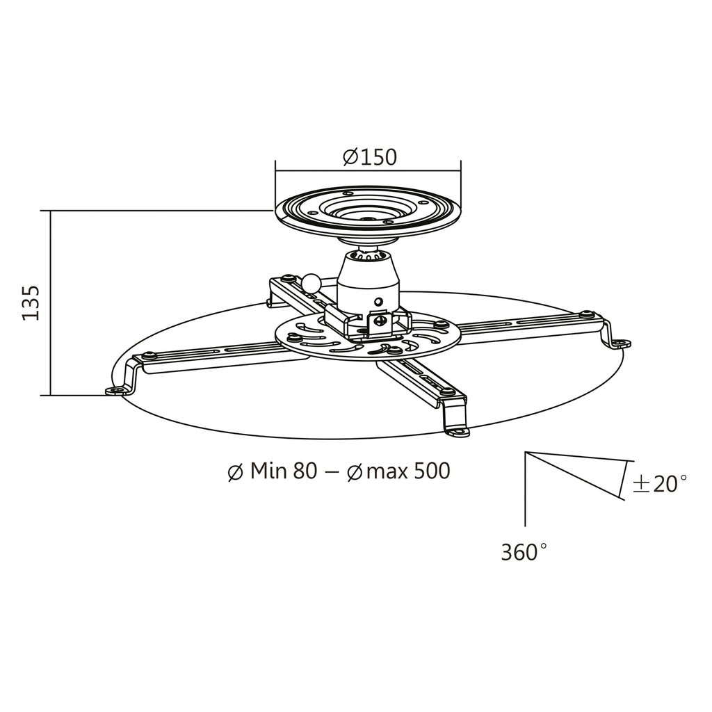 Projektorfäste Universal 135mm LogiLink