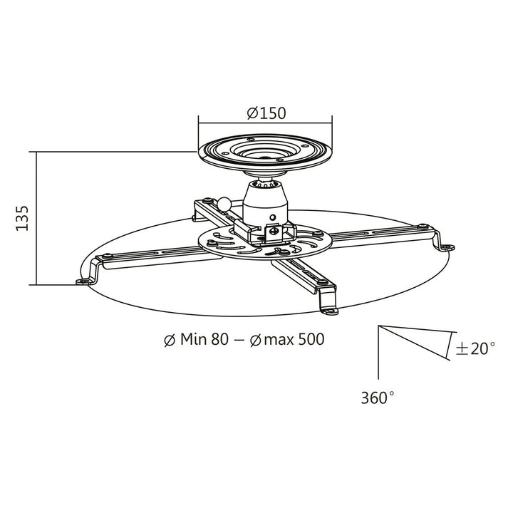Projektorfäste Universal 135mm LogiLink