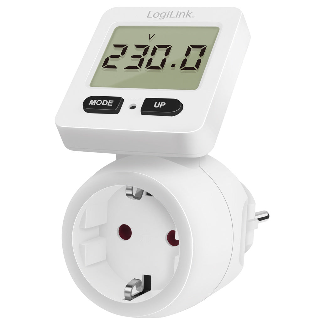 Energimätare med kostnadsberäkning Roterbar display LogiLink