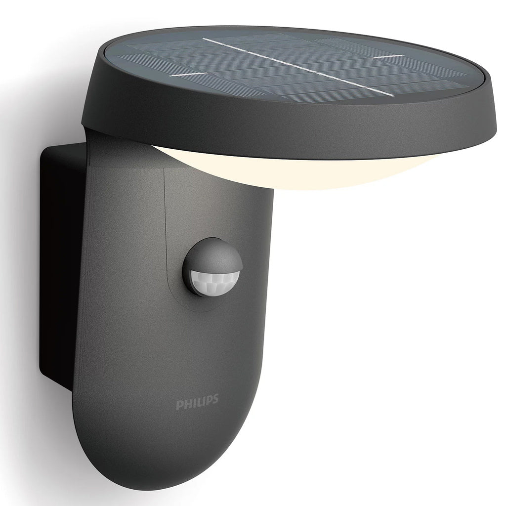 Tyla Vägglampa Solcell IR-sensor Ultra Efficient LED 255lm IP44 Antracit Philips