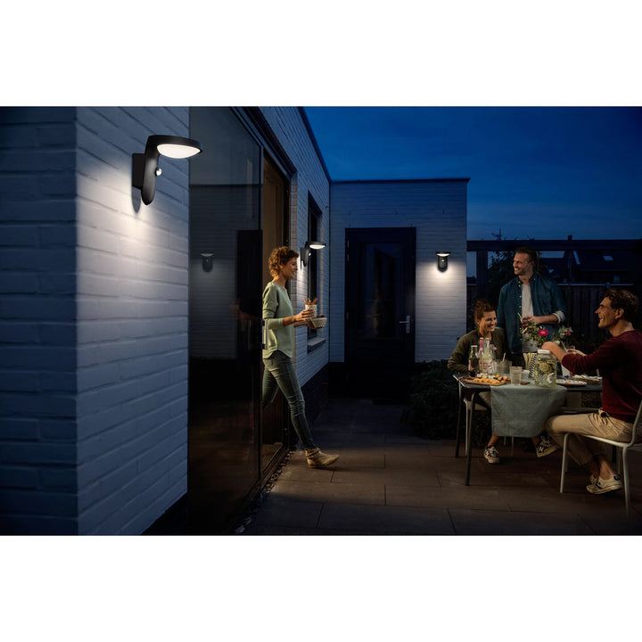 Tyla Vägglampa Solcell IR-sensor Ultra Efficient LED 255lm IP44 Antracit Philips