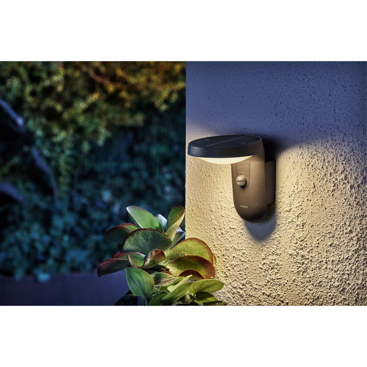 Tyla Vägglampa Solcell IR-sensor Ultra Efficient LED 255lm IP44 Antracit Philips