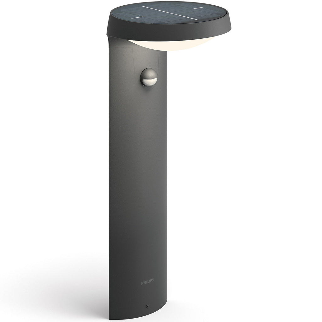 Tyla Piedestal Solcell IR-sensor Ultra Efficient LED 255lm IP44 Antracit Philips