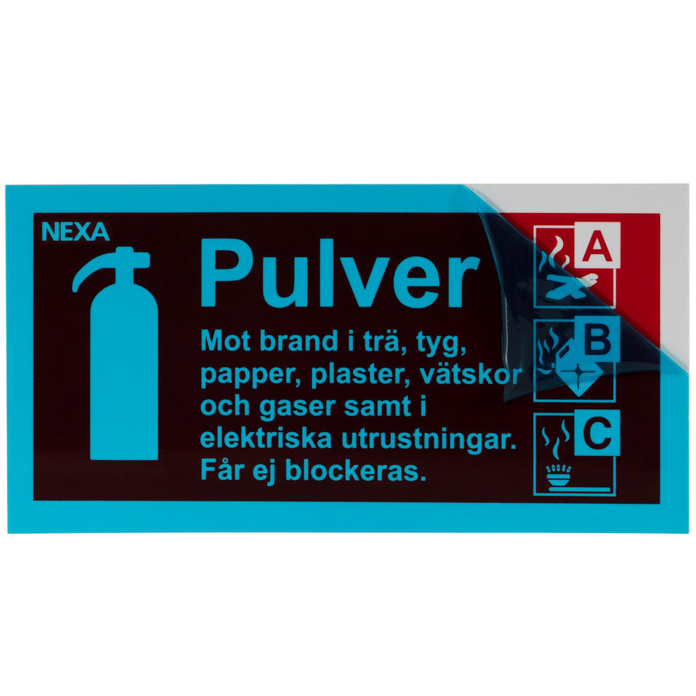 BSP-1020 Skylt för pulversläckare Nexa