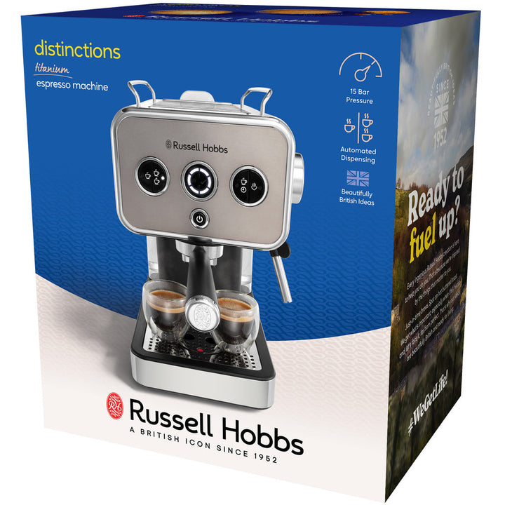 Espressomaskin  Distinctions Espresso Machine Titanium  26452-56 Russell Hobbs