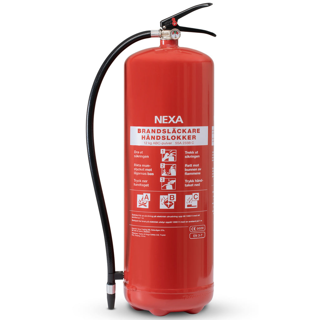Brandsläckare Pulver Röd 12kg 55A 233B C Nexa
