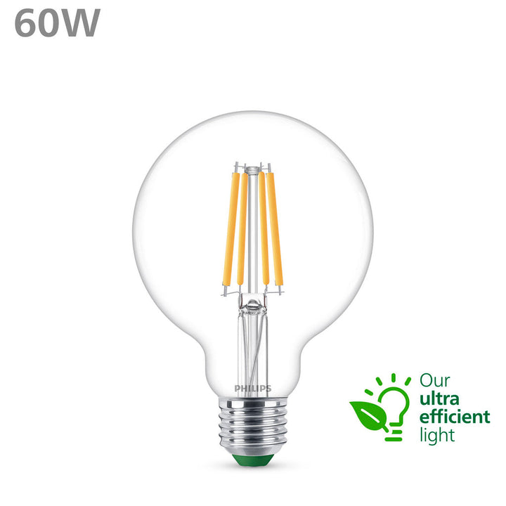 LED E27 G95 Glob 4W (60W) Klar 840lm 2700K Energiklass A Philips