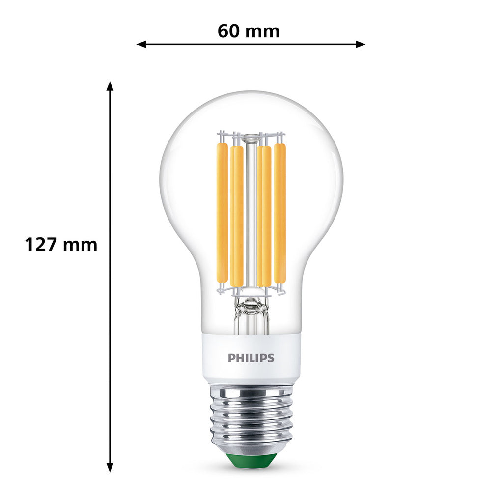 LED E27 Normal 4W (60W) Klar Dimbar 840lm 2700K Energiklass A Philips