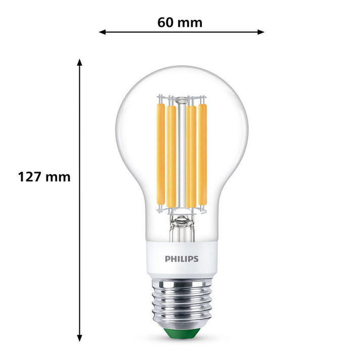 LED E27 Normal 4W (60W) Klar Dimbar 840lm 2700K Energiklass A Philips