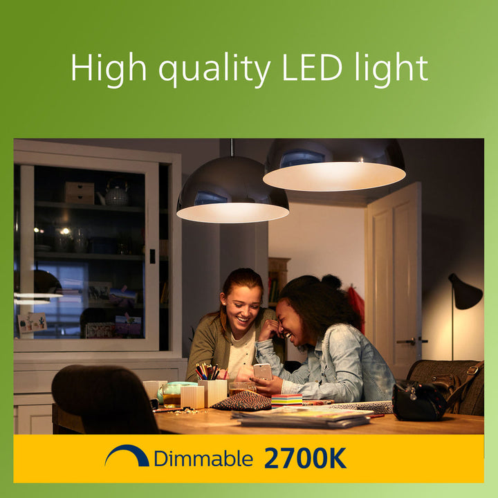 LED E27 Normal 4W (60W) Klar Dimbar 840lm 2700K Energiklass A Philips