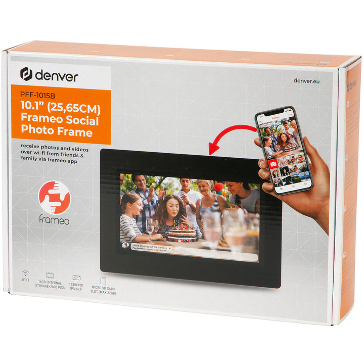 PFF-1015B 10.1" Smart fotoram med FRAMEO programvara  Svart Denver