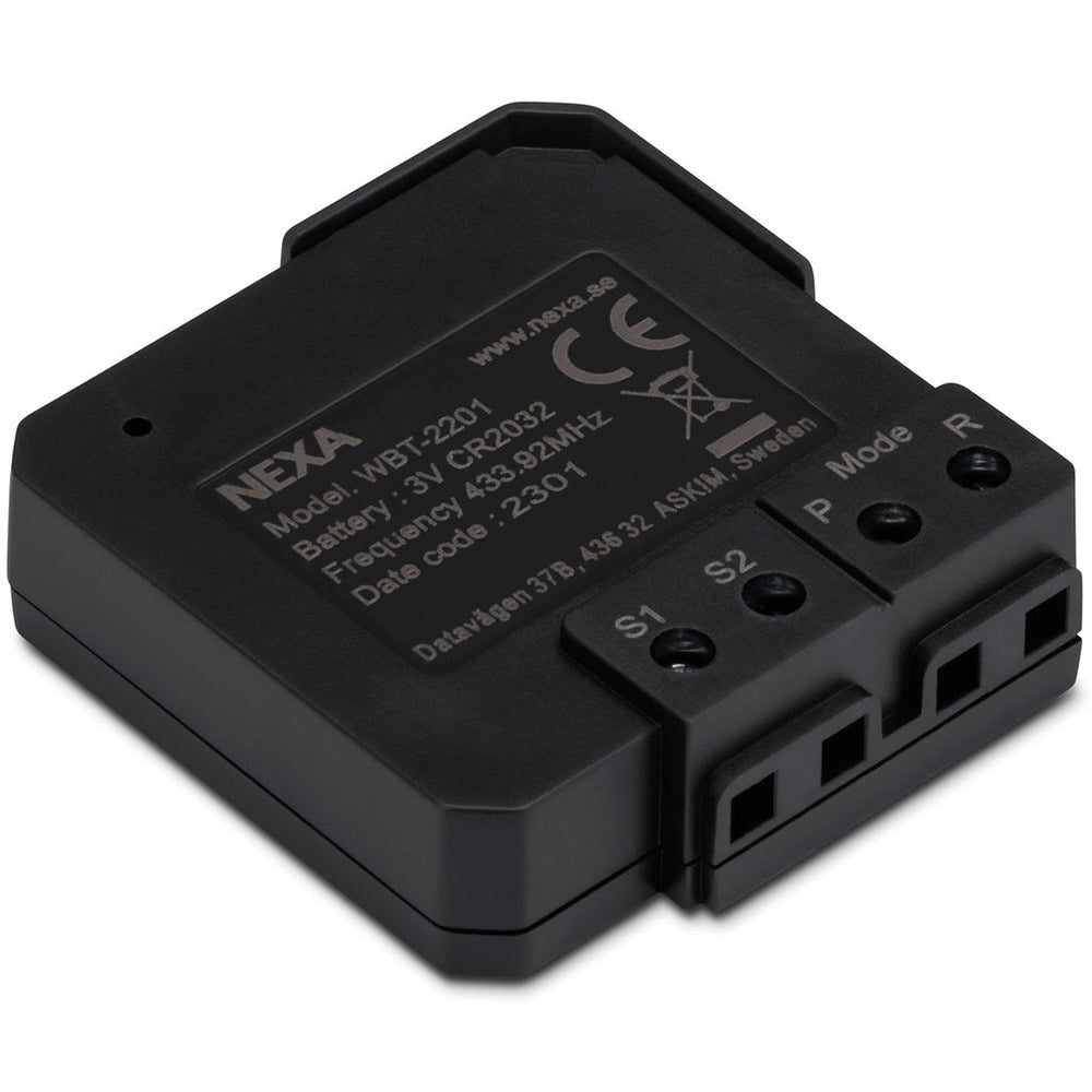 WBT-2201 Inbyggnadsändare batteri På/Av/Dimmer 2 kanaler Nexa