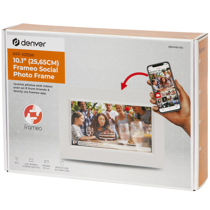 PFF-1015W 10.1" Smart fotoram med FRAMEO programvara  Vit Denver