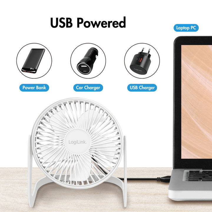 USB-fläkt Ø15,24 cm Vit LogiLink