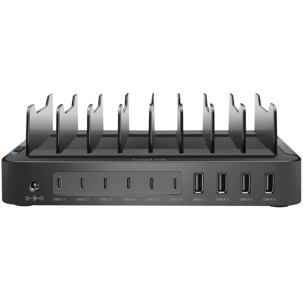 Laddstation 10 portar 6st USB-C + 4st USB-A PD/QC3.0 120W LogiLink