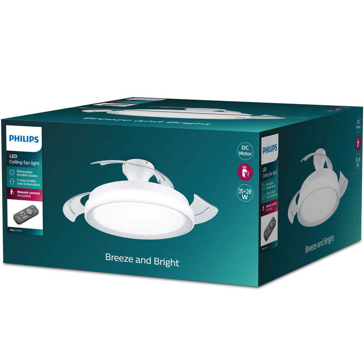 Bliss Takfläkt med LED-belysning Varm-/kallvitt 4500 lm Philips