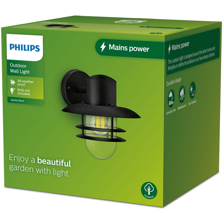 Inyma Väggarmatur (E27-sockel) IP44 Svart Philips