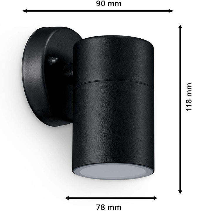 Kylis Väggarmatur Downlight (GU10-sockel) IP44 Rostfritt stål Svart Philips