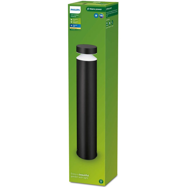 Laven LED-pollare Rostfritt stål Svart IP44 Varmit 6W 600lm Philips