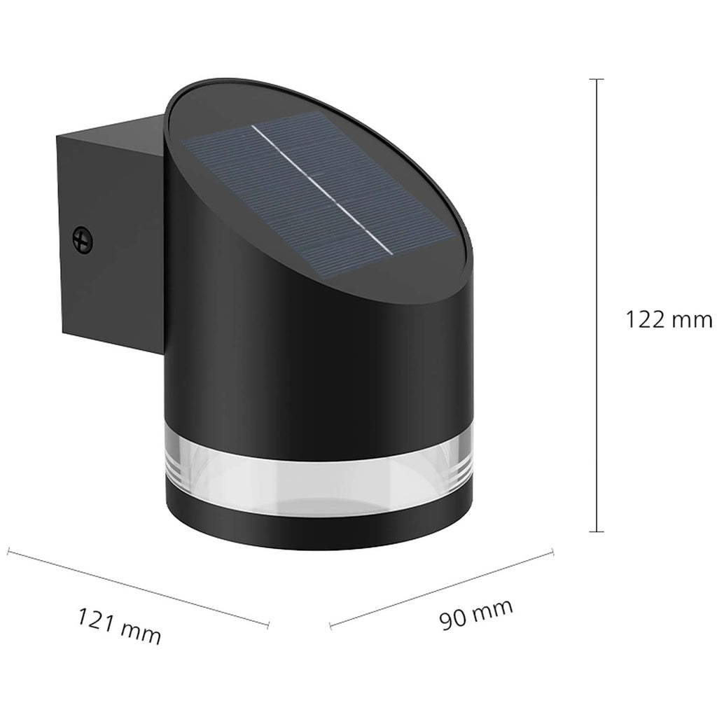Fyve Vägglampa Vinklad Solcell Ultra Efficient LED 200lm Svart Philips