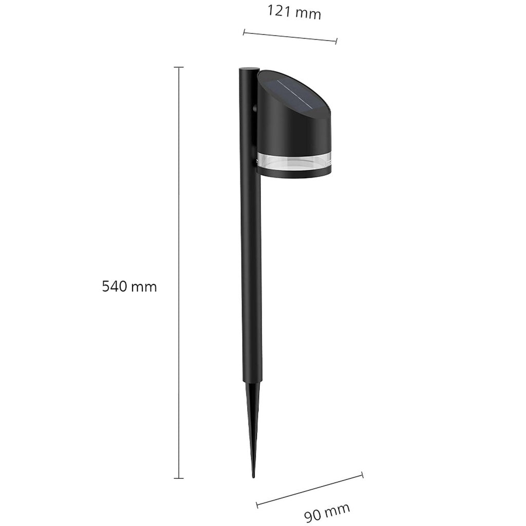 Fyve Trädgårdslampa Vinklad Solcell Ultra Efficient LED 200lm Svart Philips