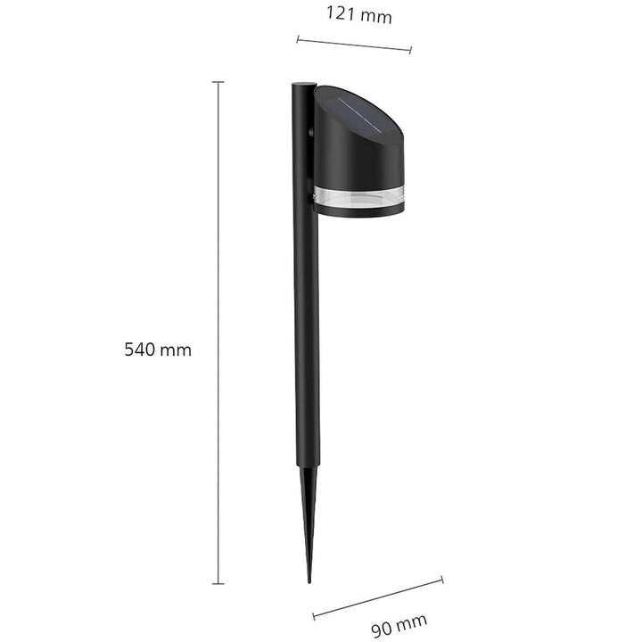Fyve Trädgårdslampa Vinklad Solcell Ultra Efficient LED 200lm Svart Philips